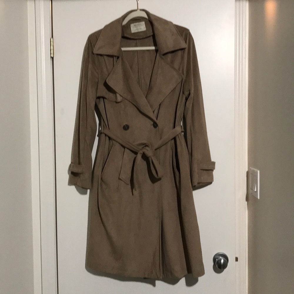 Zara faux suede trench coat, size L (30)
